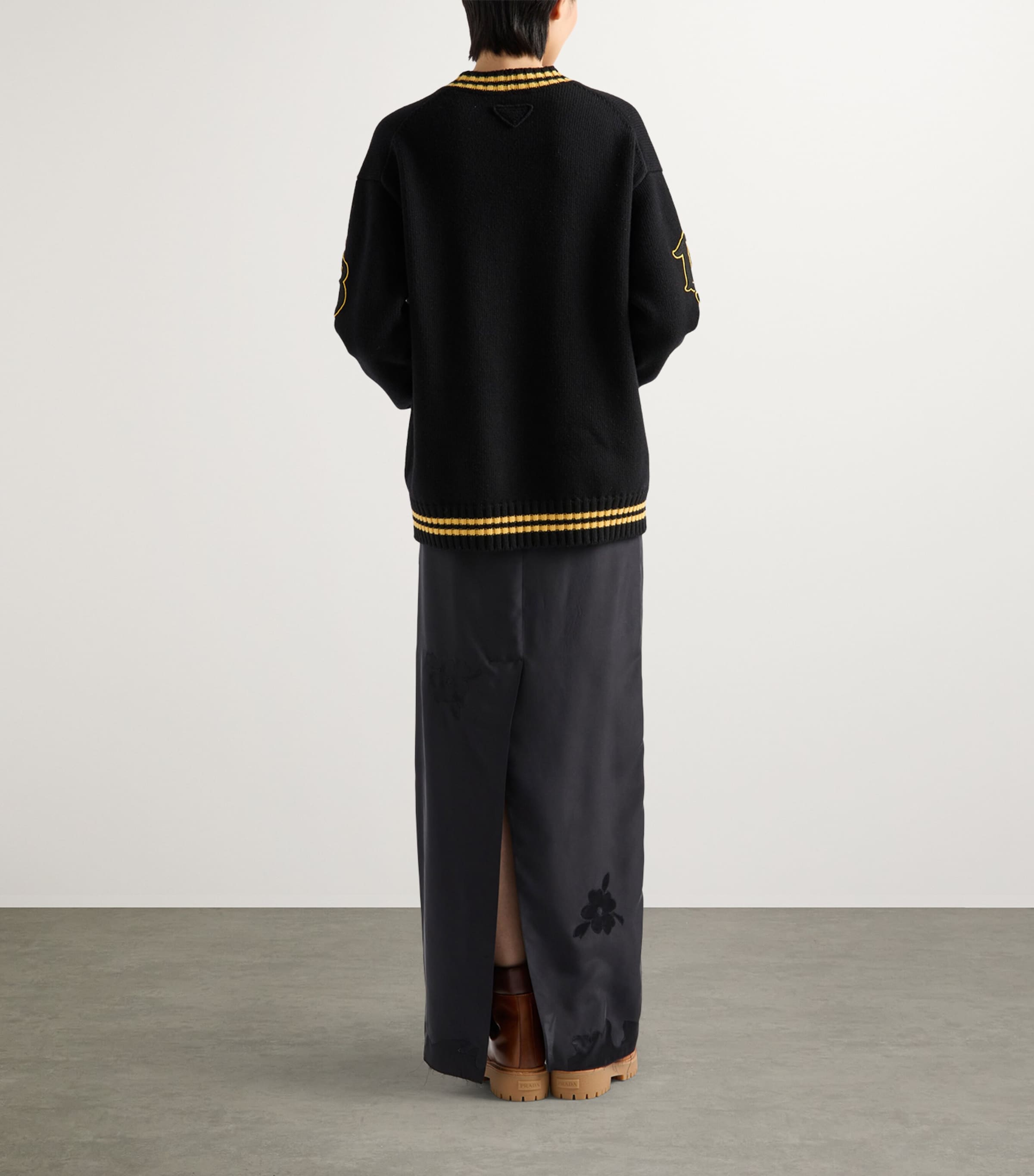 Wool-Cashmere Varsity Cardigan F0002 Image 3