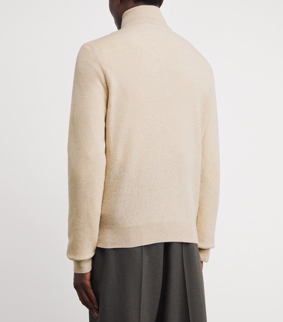 Cashmere Quarter-Zip Sweater CHAMPAGNE Image 4
