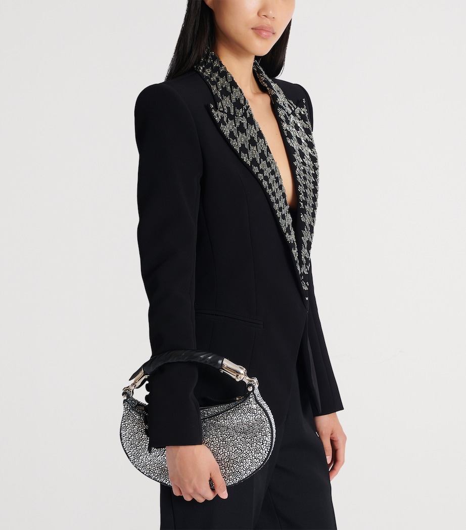 Mini Embellished Suede Ebene Top-Handle Bag 0AE CRISTAL Image 6