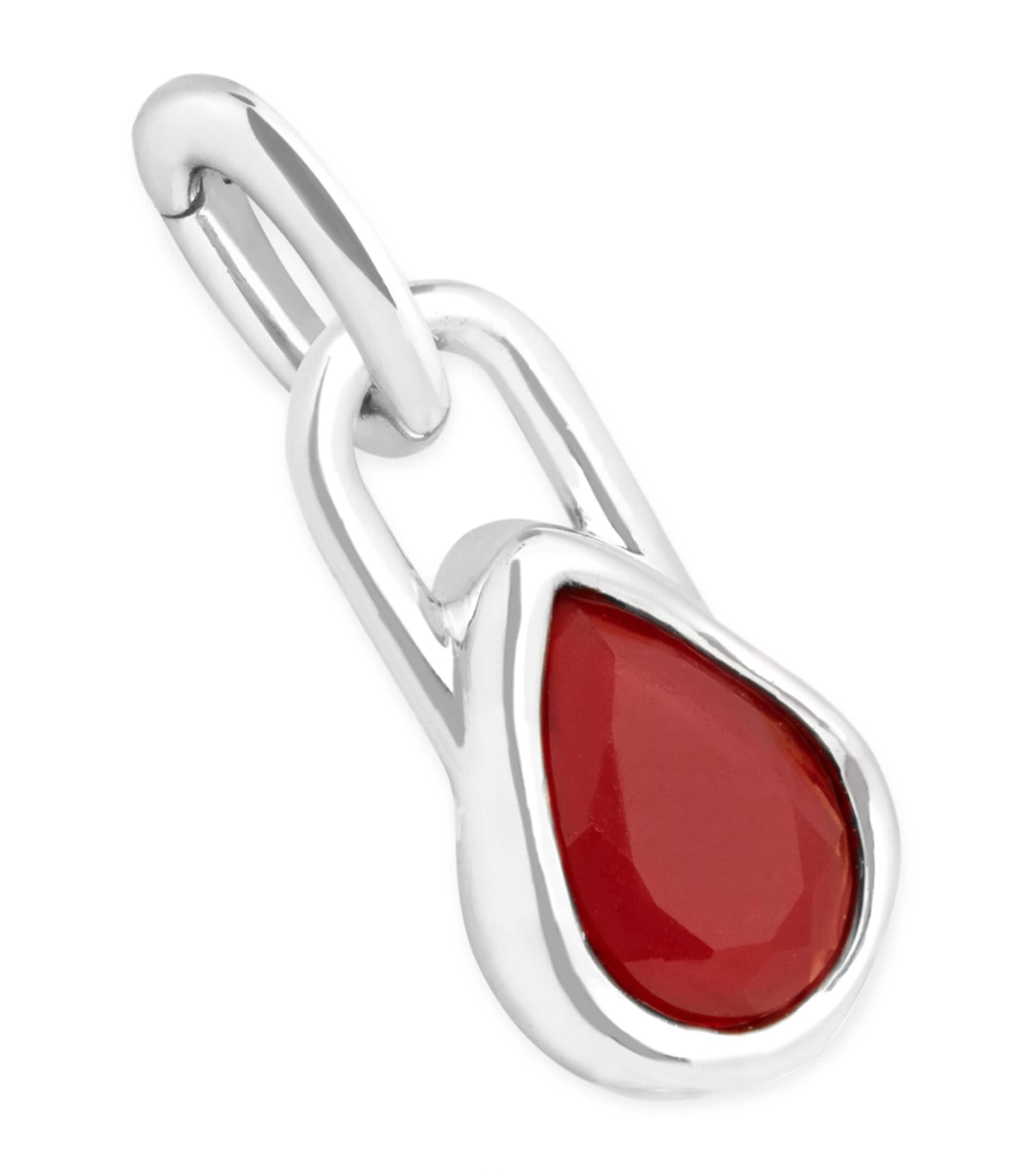 Astrid & Miyu Womens Chalcedony July Birthstone Rhodium-plated Sterling Silver Clip Charm Rhodiumplatedsilver In Metallic