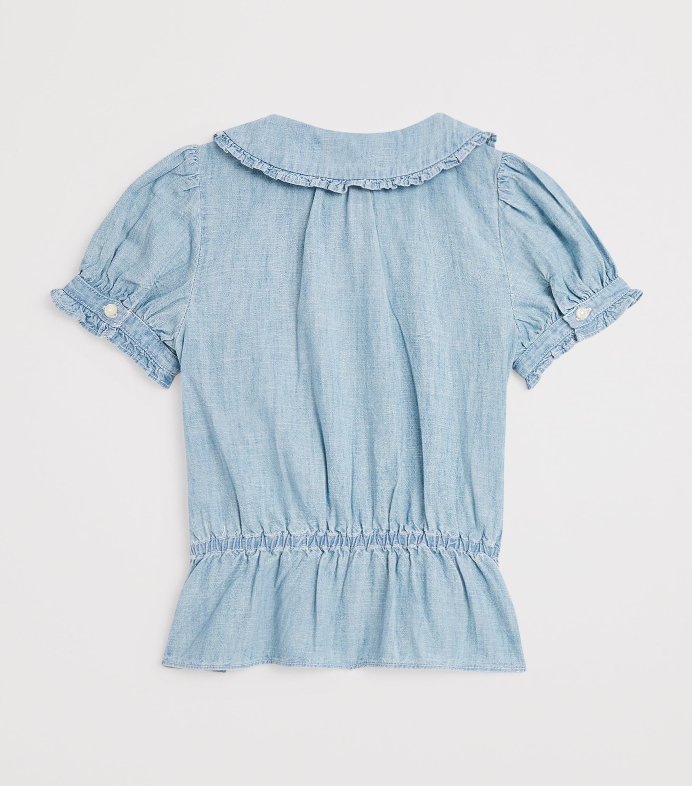 Ralph Lauren Kids Cotton Button-Up Blouse (2-6 Years) New Medium Wash Image 2