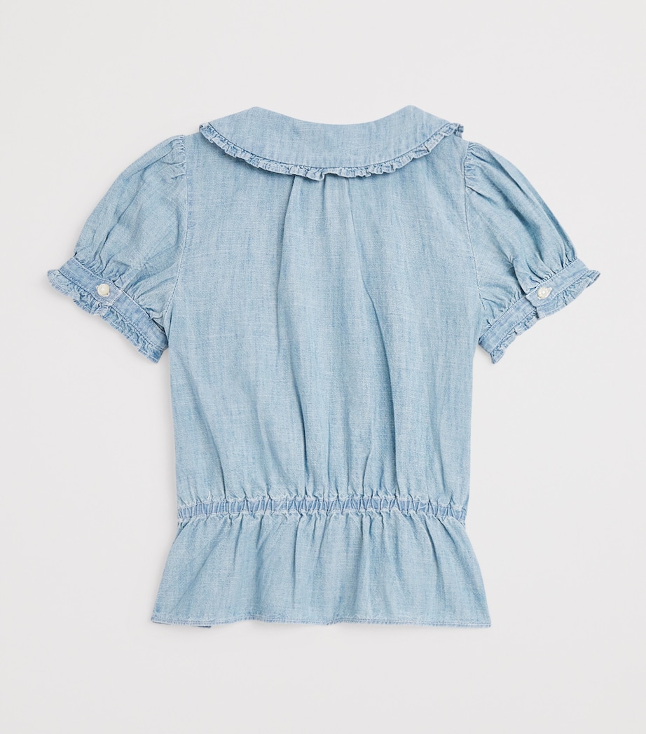 Ralph Lauren Kids Cotton Button-Up Blouse (2-6 Years) New Medium Wash Image 2