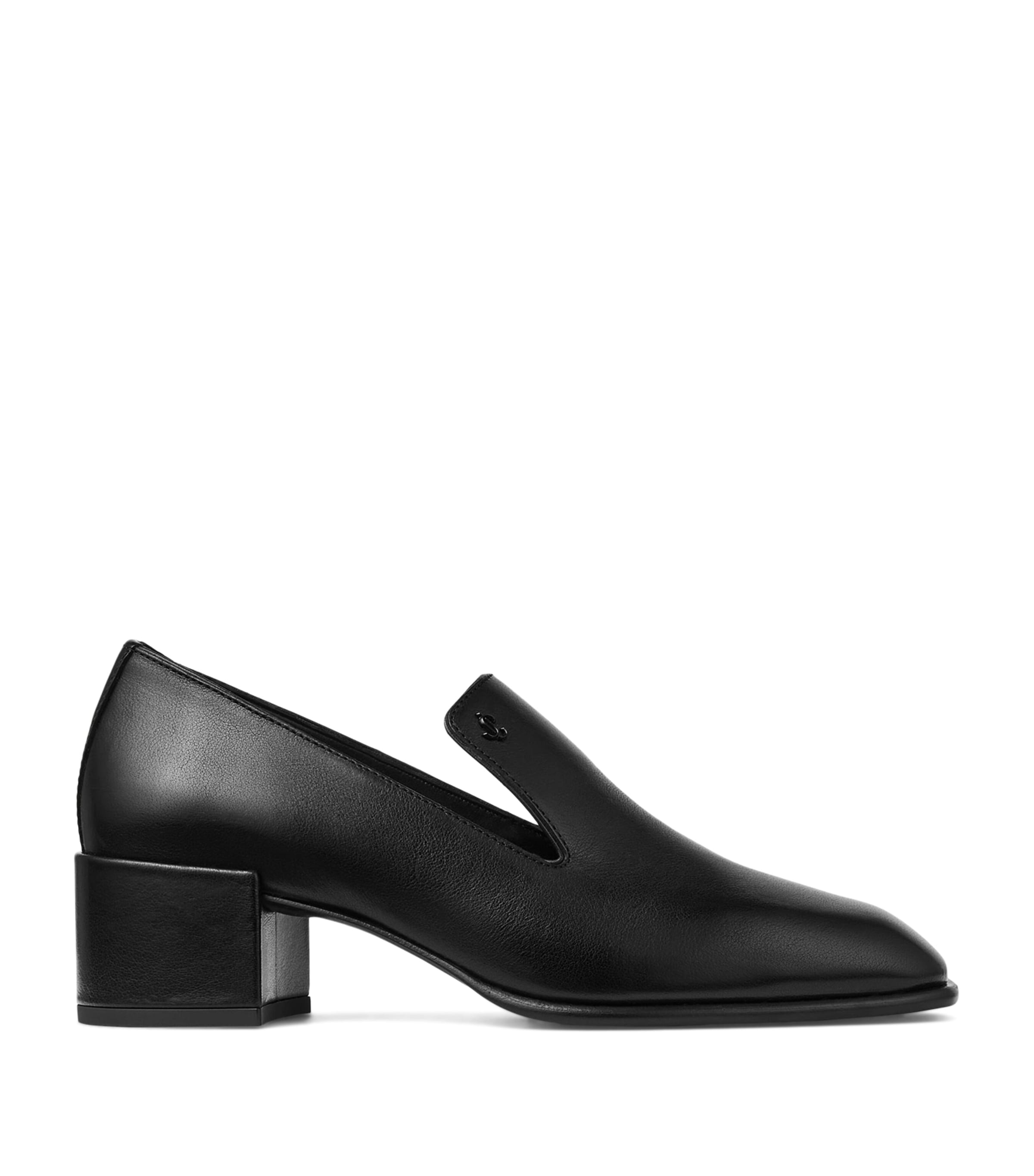 Jimmy Choo Elliot 45 Buffalo Leather Heeled Loafers In Black