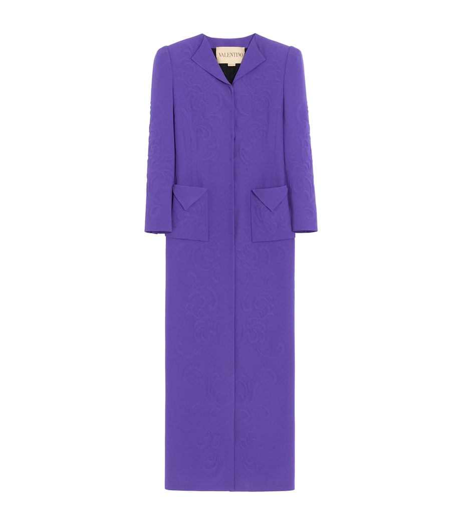 Valentino Womens Floral-Embroidered Coat Image 1
