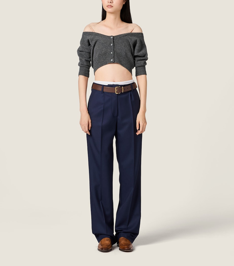 Miu Miu Womens Cashmere Cropped Cardigan Image 2