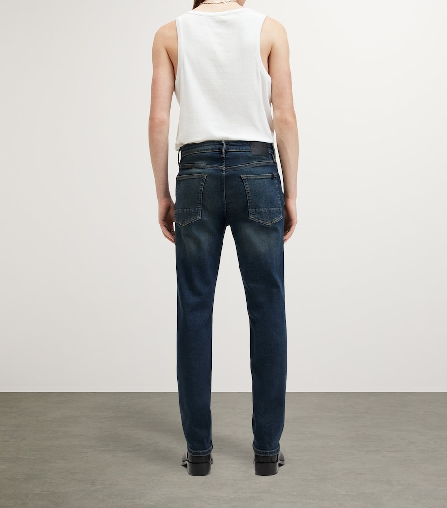 AllSaints Mens Sid Slim Jeans Indigo Blue Image 3