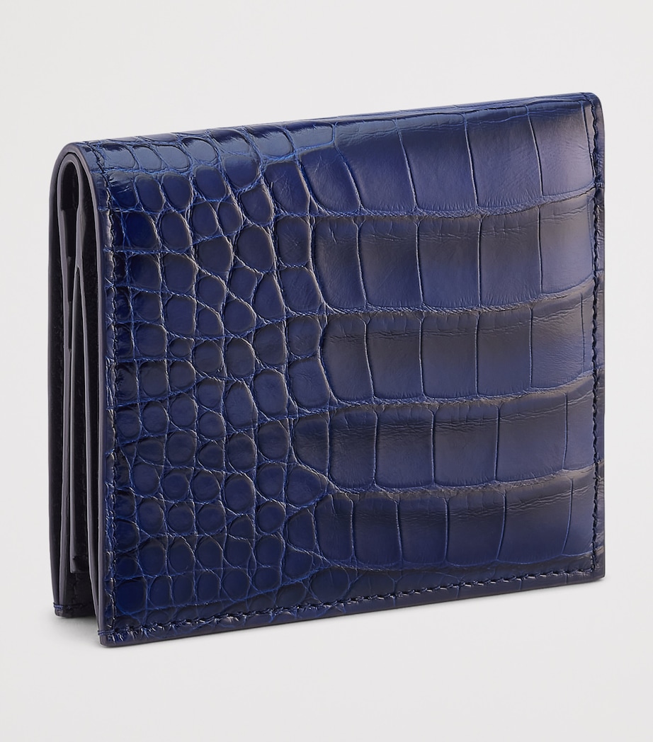 Alligator Leather Serpenti Forever Compact Wallet BLUE Image 2