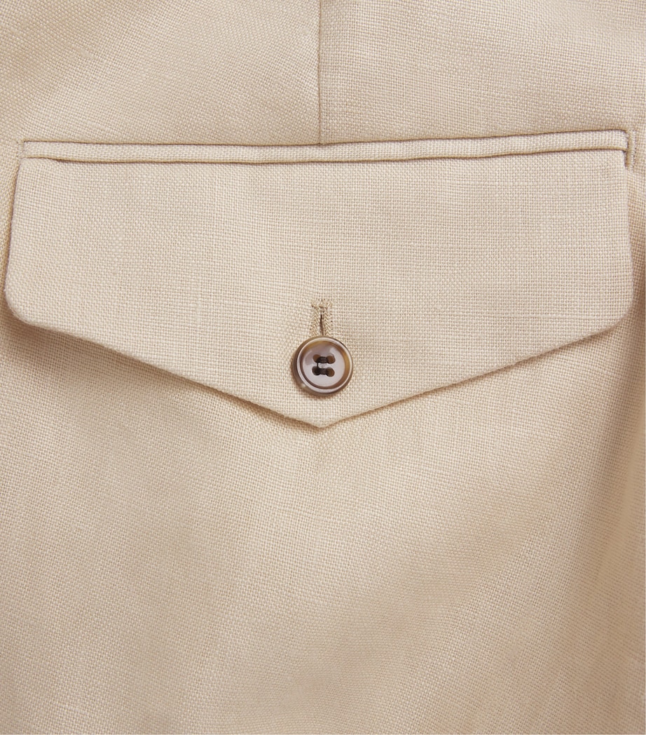 NN.07 Mens Linen Justin Wide-Leg Trousers Honey Silk Image 6