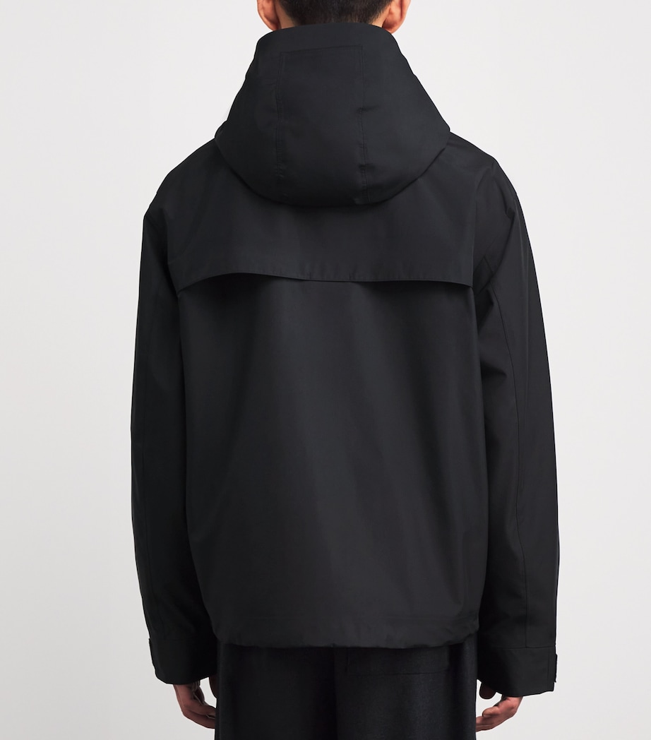 Water-Repellent Hooded Jacket BLACK Image 4