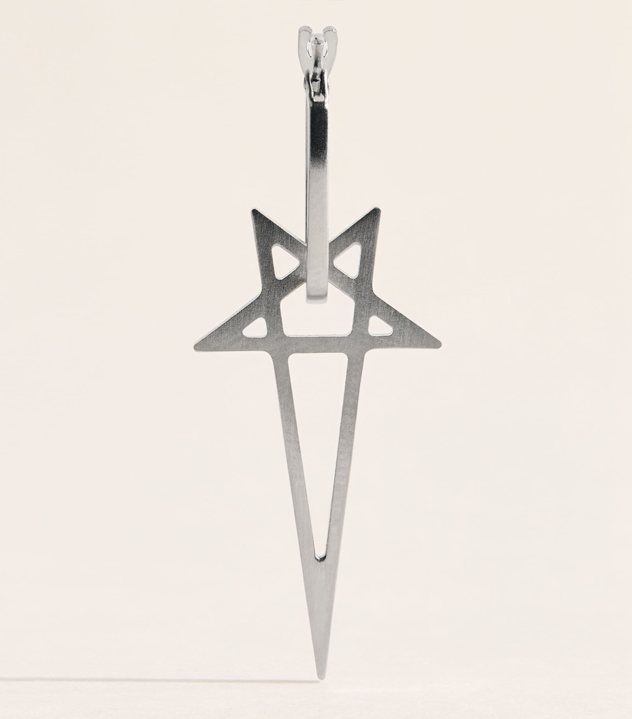 Rick Owens Pentagram Single Earring Silver Image 1