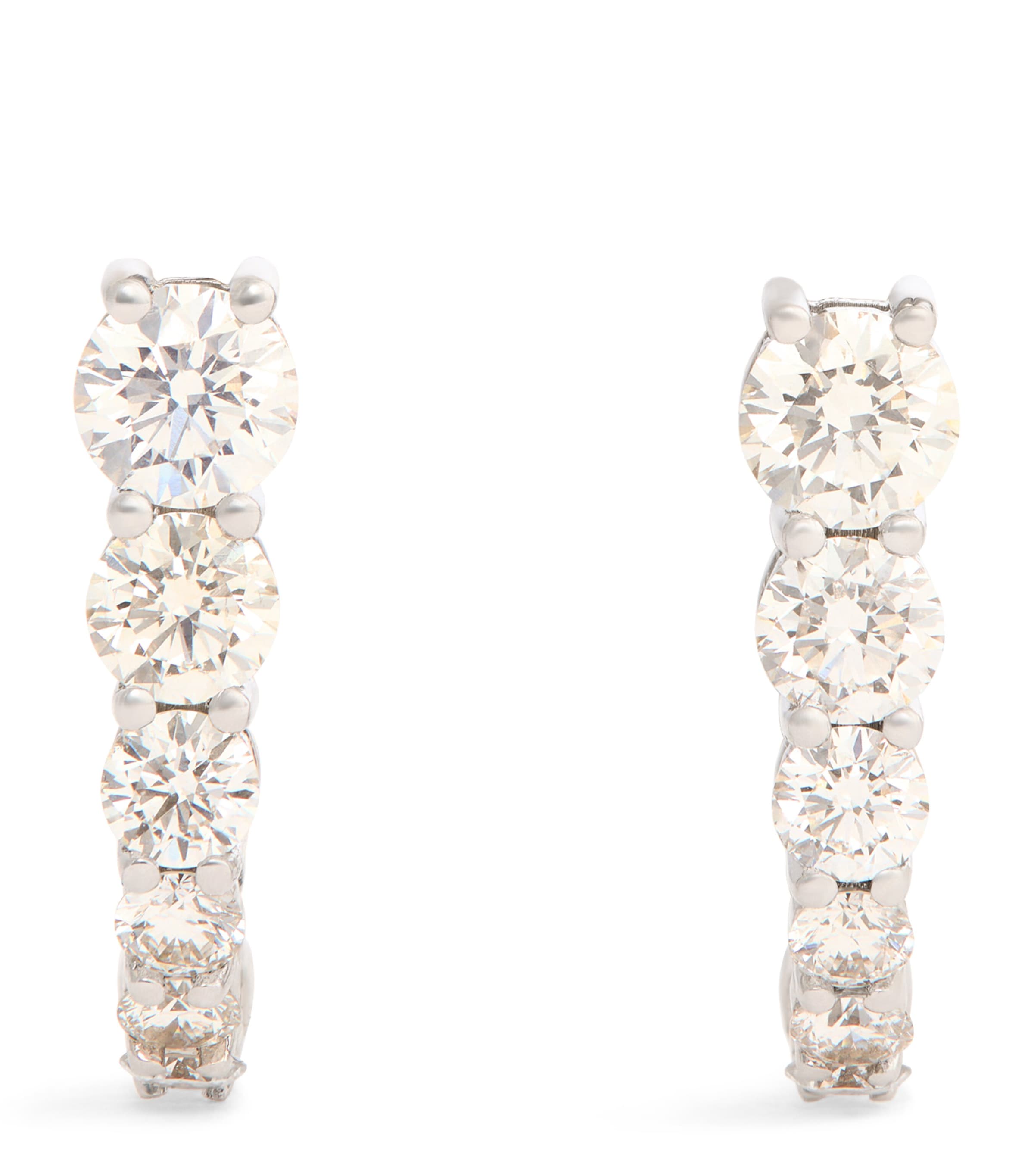 Melissa Kaye White Gold And Diamond Aria U Huggie Earrings In Metallic