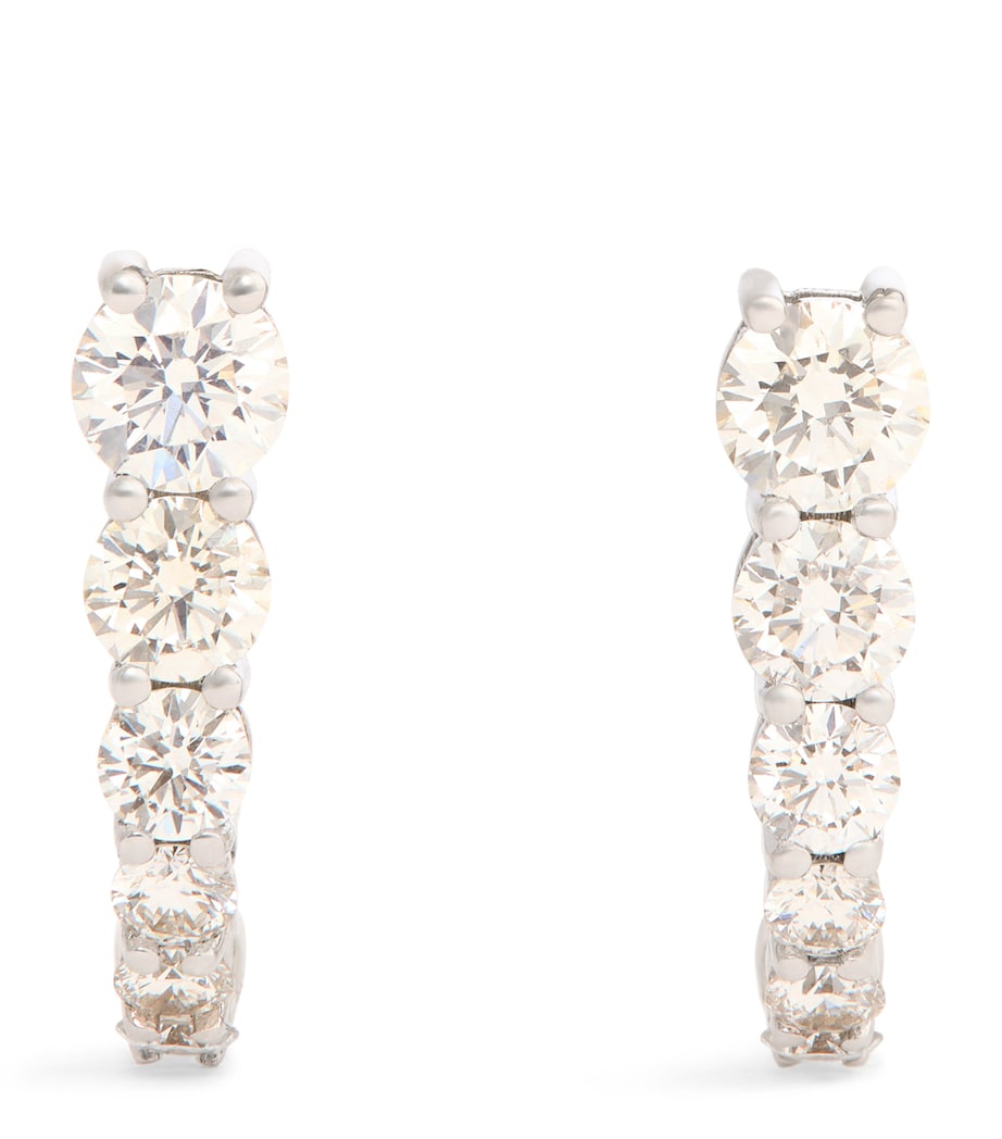 White Gold and Diamond Aria U Huggie Earrings WHITE GOLD Image 1