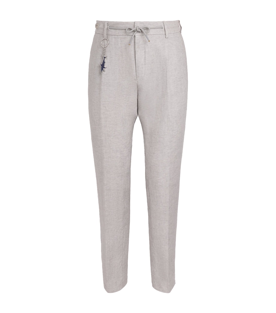 Paul & Shark Mens Linen Chino Trousers Medium Grey Image 1