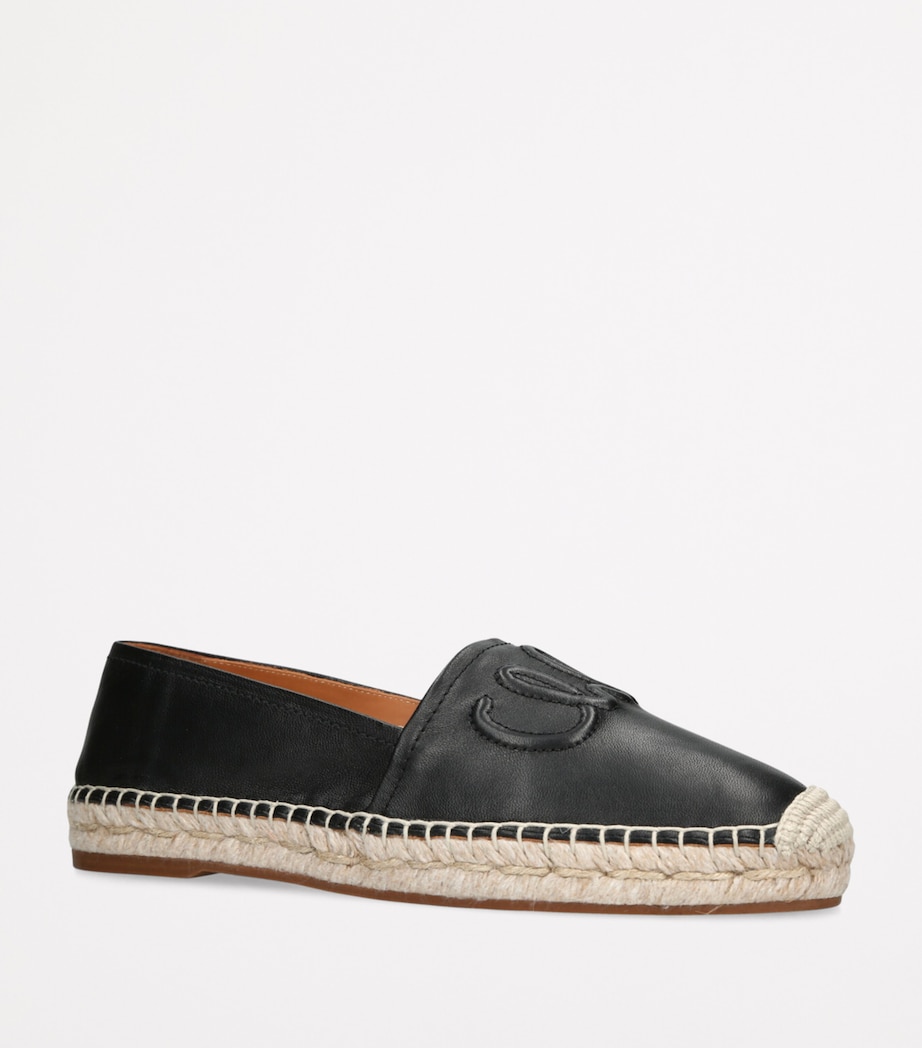 Leather Isla Espadrilles BLACK Image 3