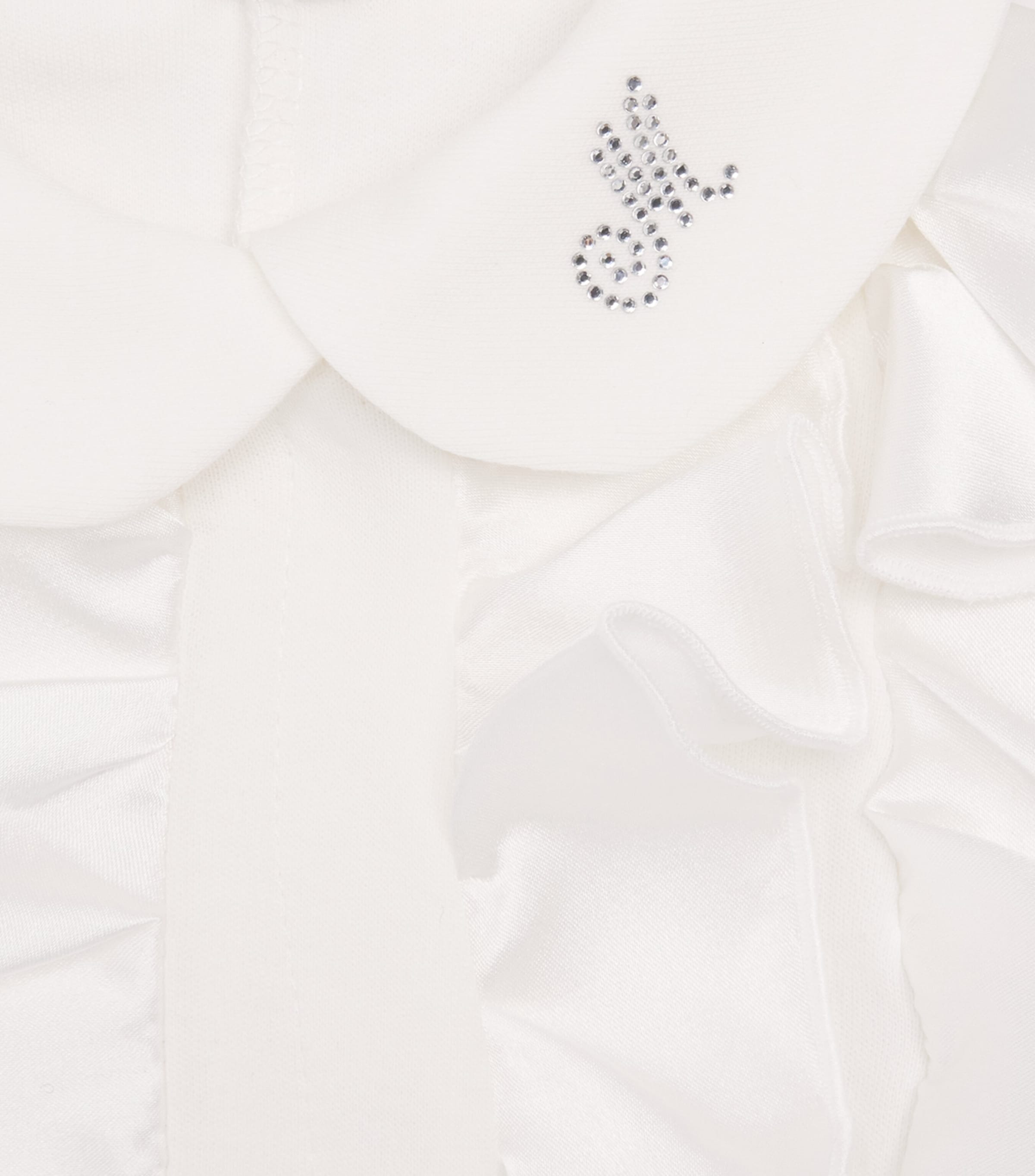 Monnalisa Cotton Frill All-In-One (3-9 Months) Cream Image 3