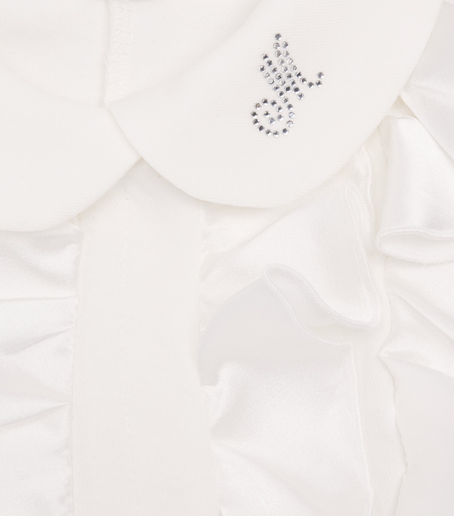 Monnalisa Cotton Frill All-In-One (3-9 Months) Cream Image 3