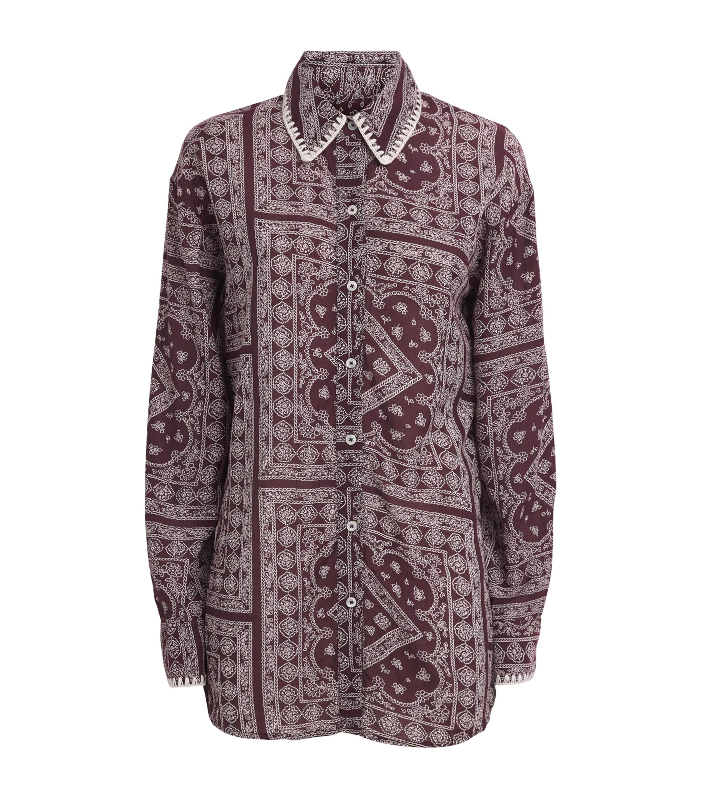 Veronica Beard Womens Paisley Print Lloyd Shirt Raisin/dove Image 1