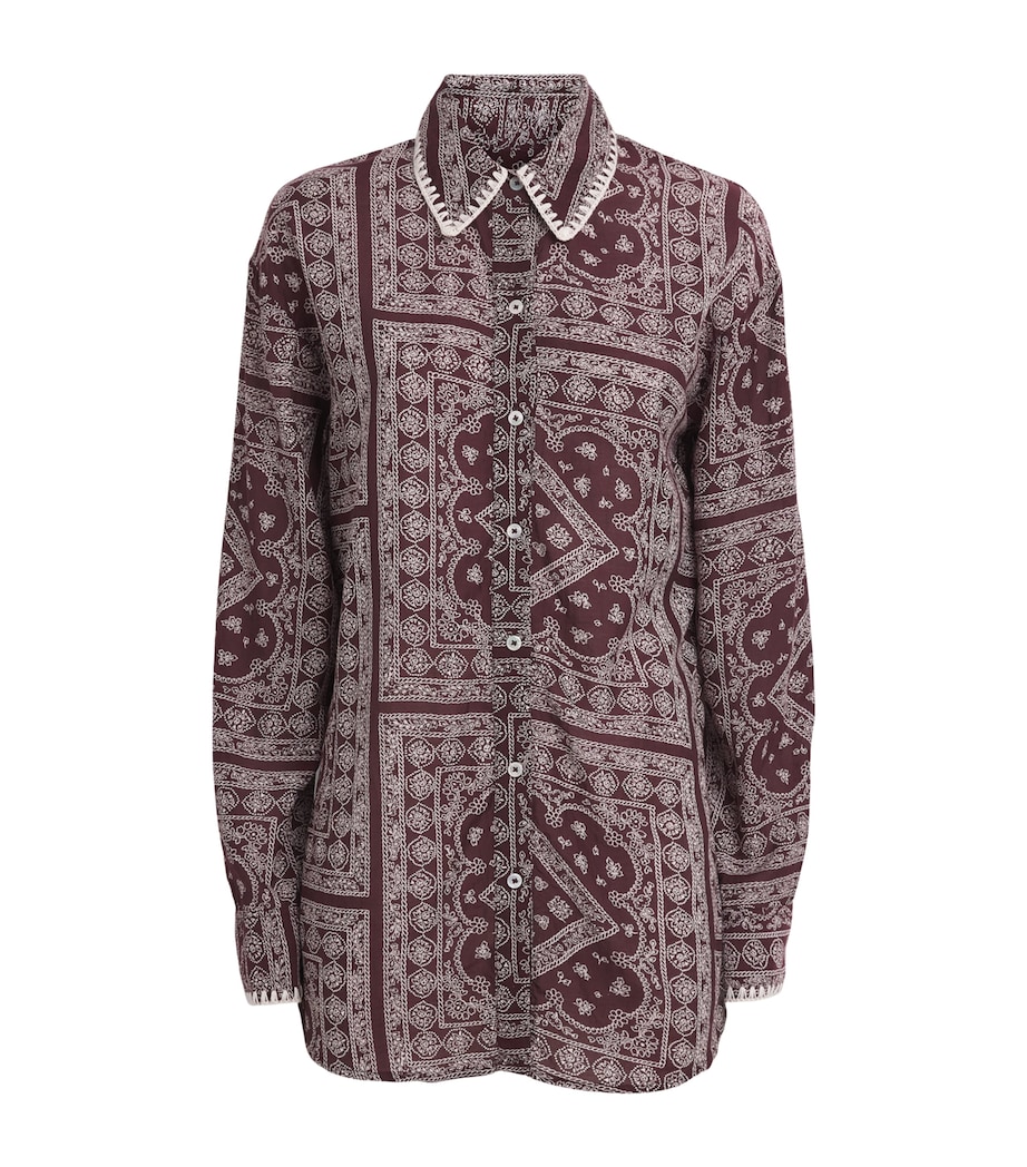 Veronica Beard Womens Paisley Print Lloyd Shirt Raisin/dove Image 1