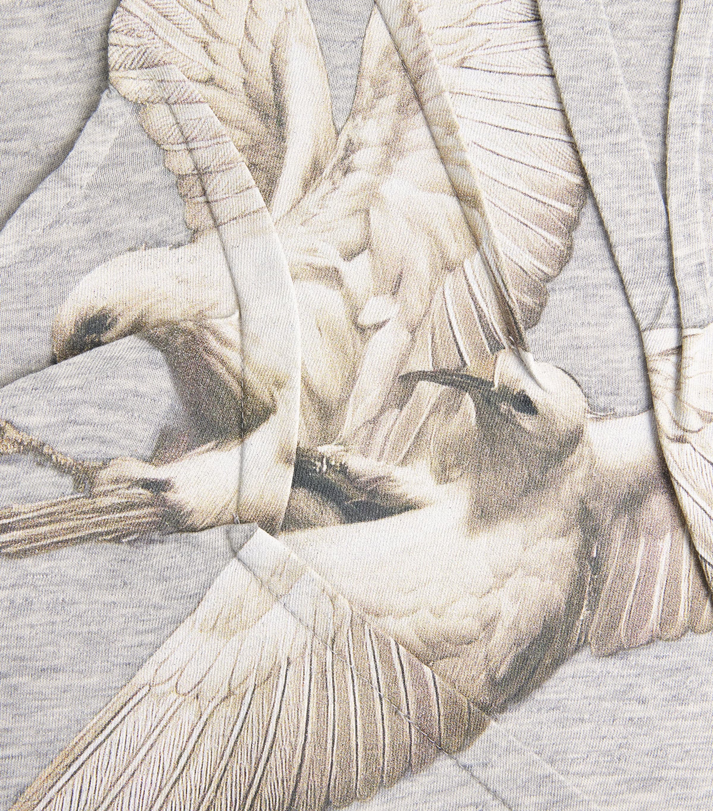 Maison Margiela Mens Cotton Creased Bird T-Shirt Grey Melange Image 6