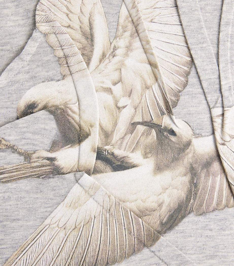Maison Margiela Mens Cotton Creased Bird T-Shirt Grey Melange Image 6