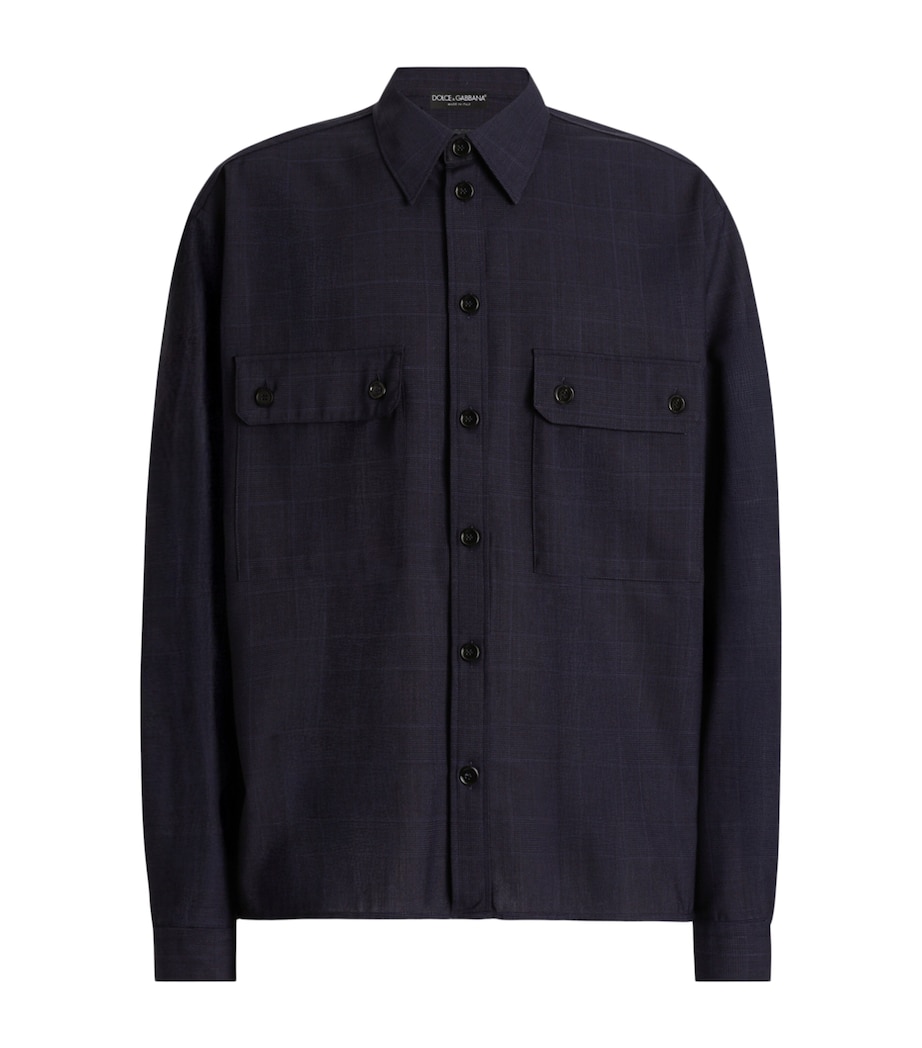 Dolce&Gabbana Mens Wool Check Shirt Check Tartan Image 1