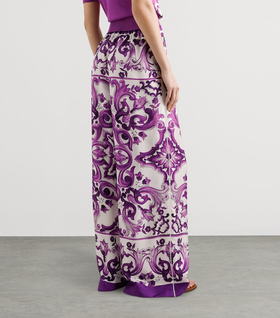 Silk Printed Trousers I23TN-MAIOLICA VIOLA Image 5