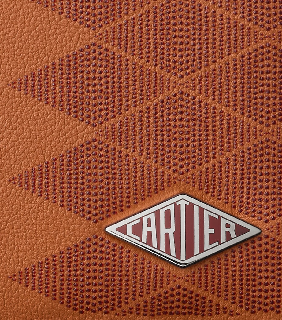 Leather Losange Card Holder CARAMEL AND BURGUNDY Image 4