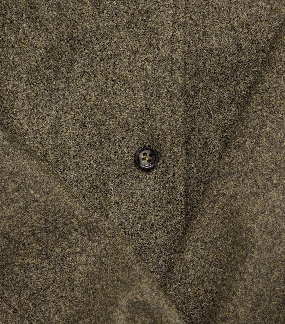 Wool Collared Cardigan MOSS GREEN Image 5