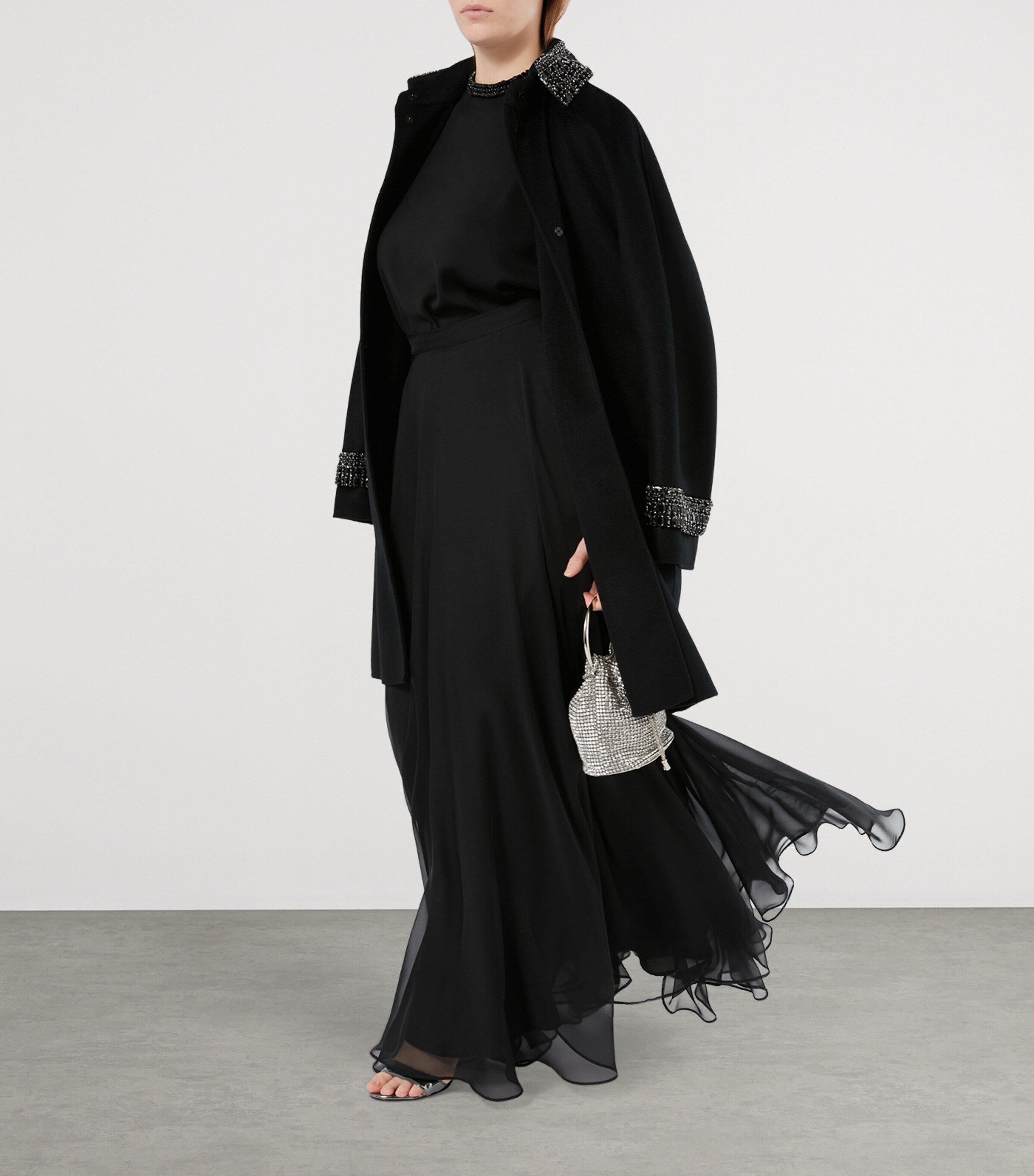 Cady Chiffon-Sleeve Cambusa Blouse BLACK Image 5