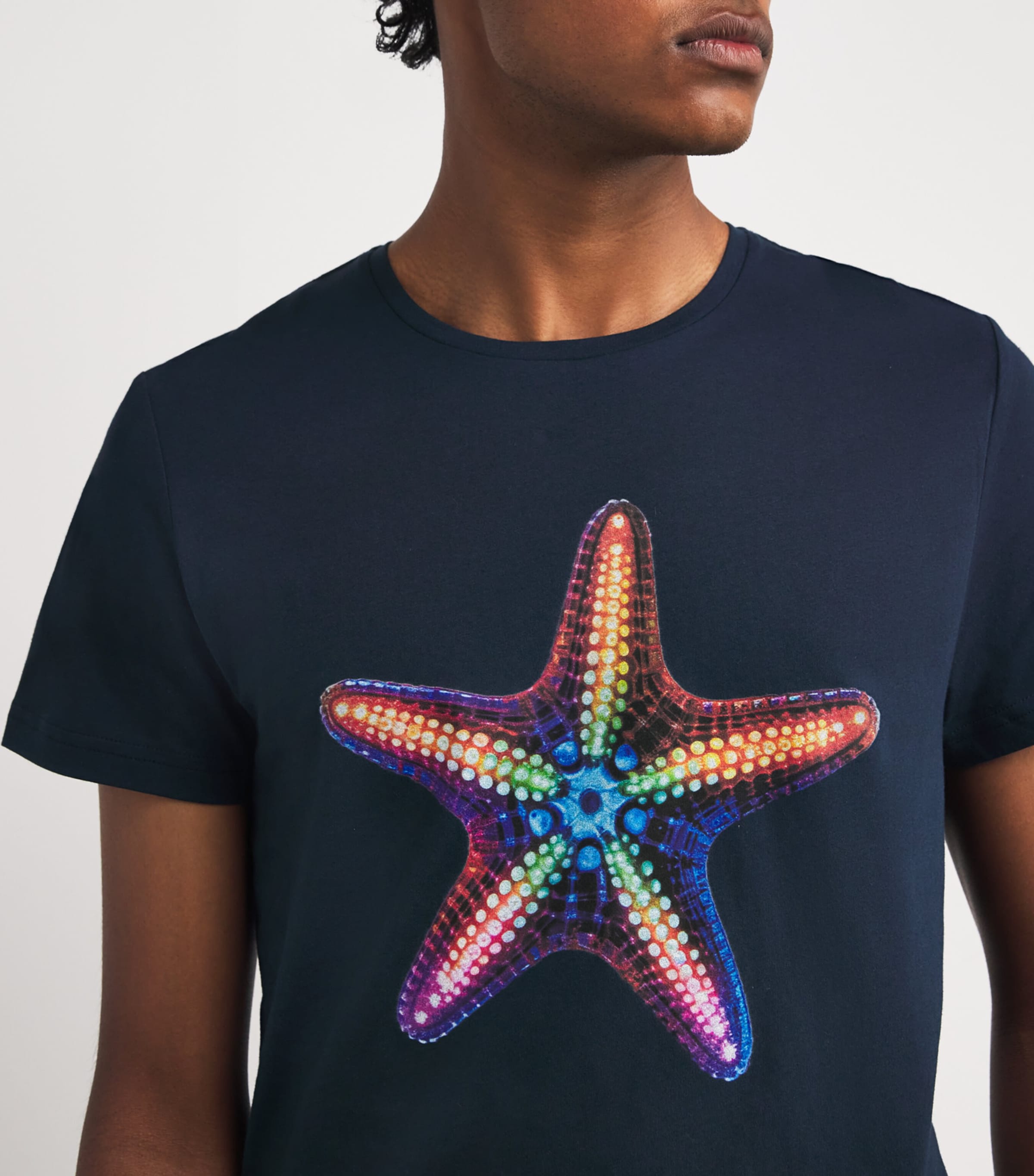 Organic Cotton Thom Starfish T-Shirt 390-BLEU MARINE Image 6