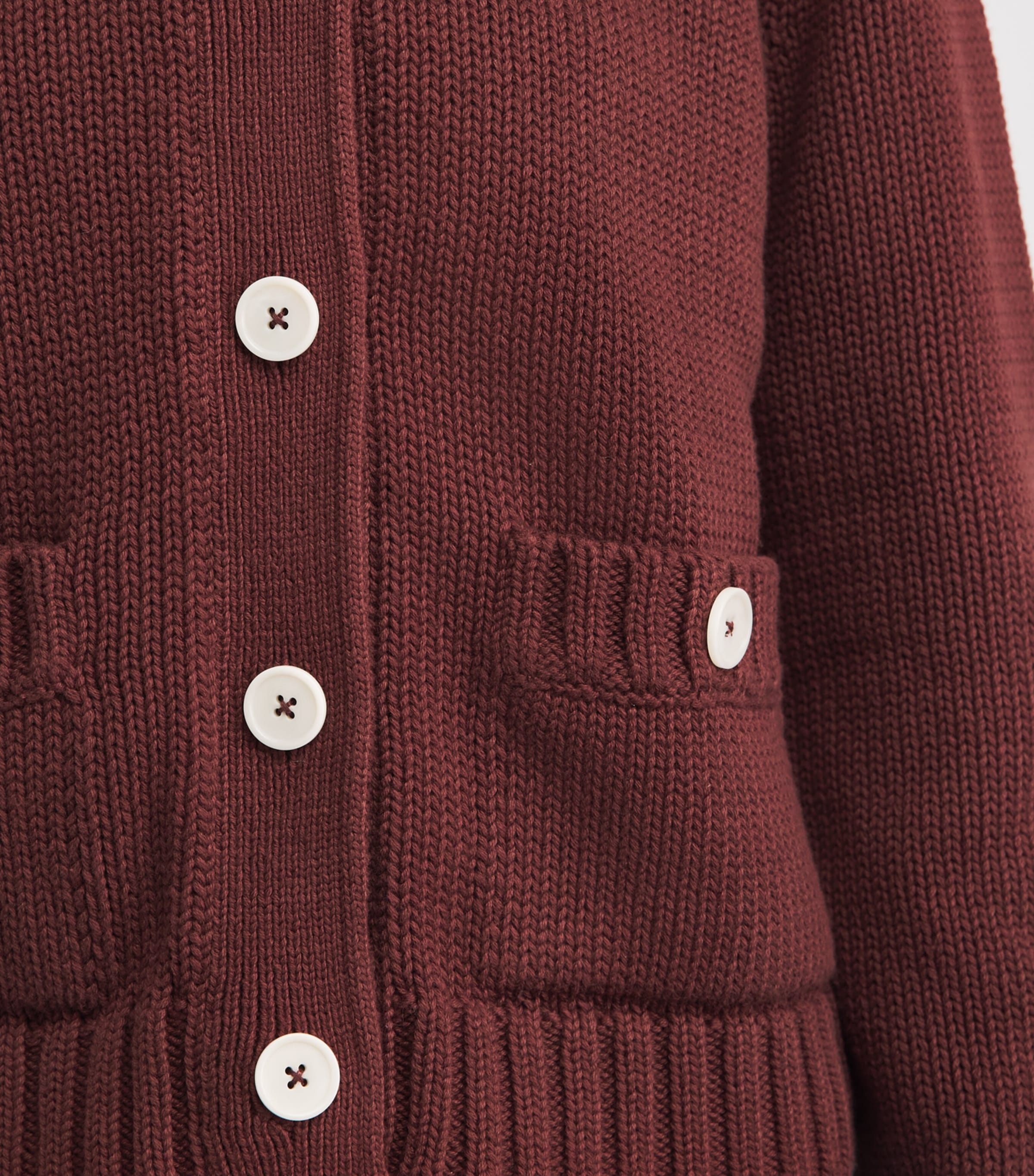 ME+EM Womens Cotton Cropped Cardigan Cinnamon Brown Image 3