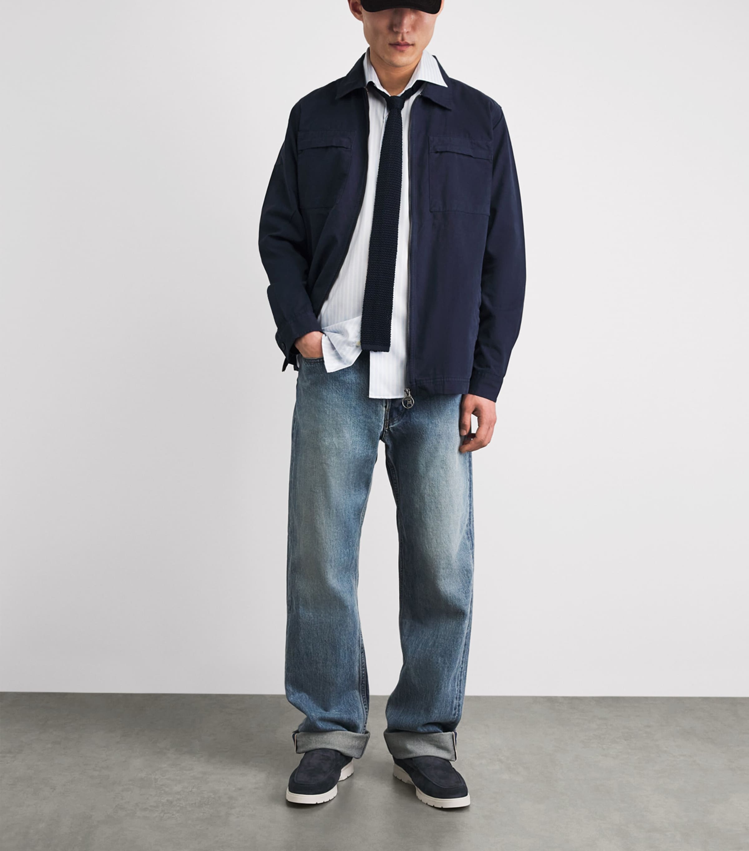 Barbour Suede Carty Loafers Navy Image 4