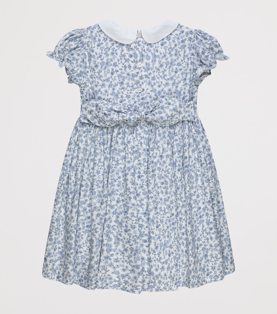 Trotters Floral Duck Dress (2-5 Years) Pale Blue Image 2