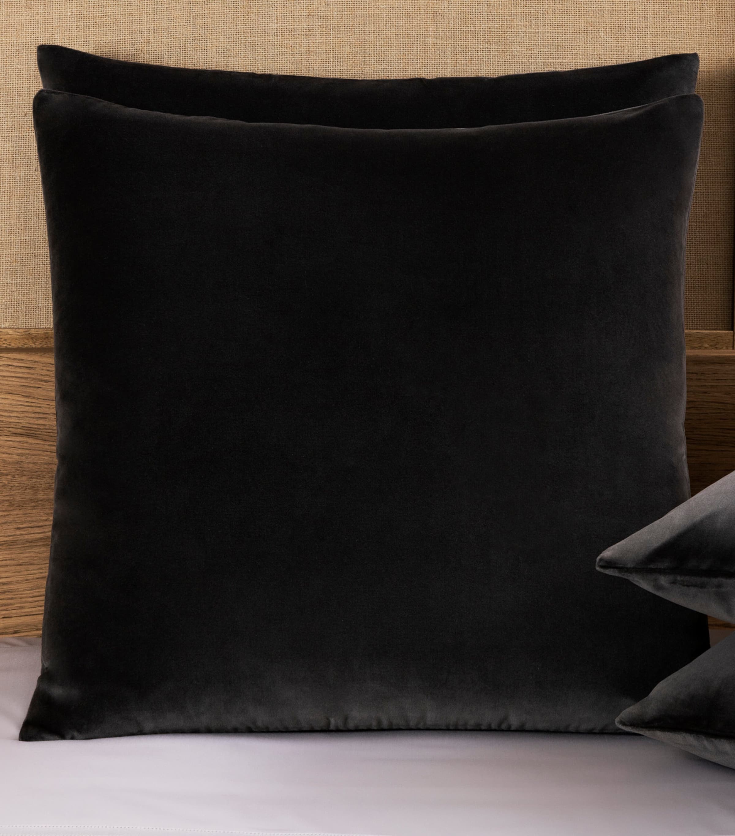 Luxury Velvet Cushion Cover (65cm x 65cm) 0209 - MAHOGANY GREY Image 2