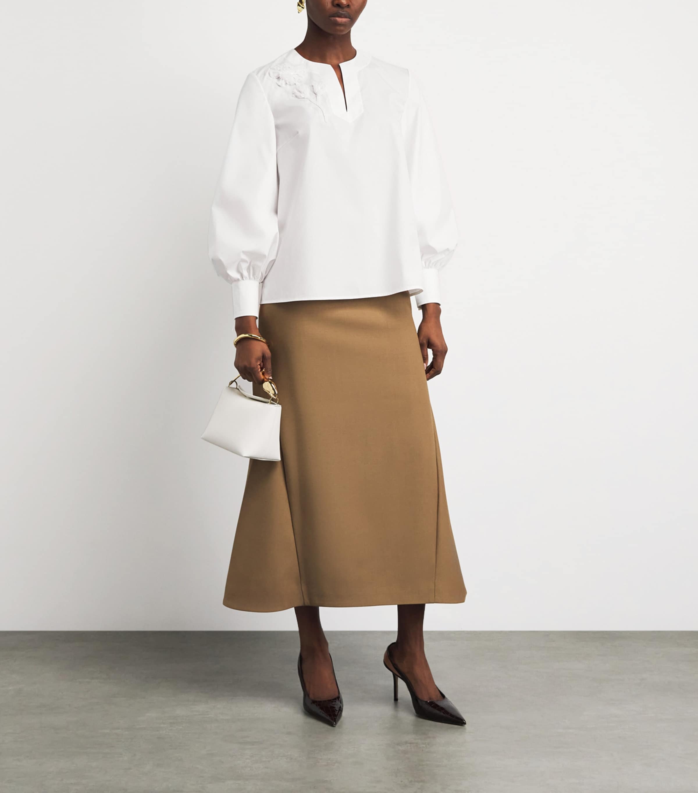 Huishan Zhang Womens Poplin Matis Top White Image 2