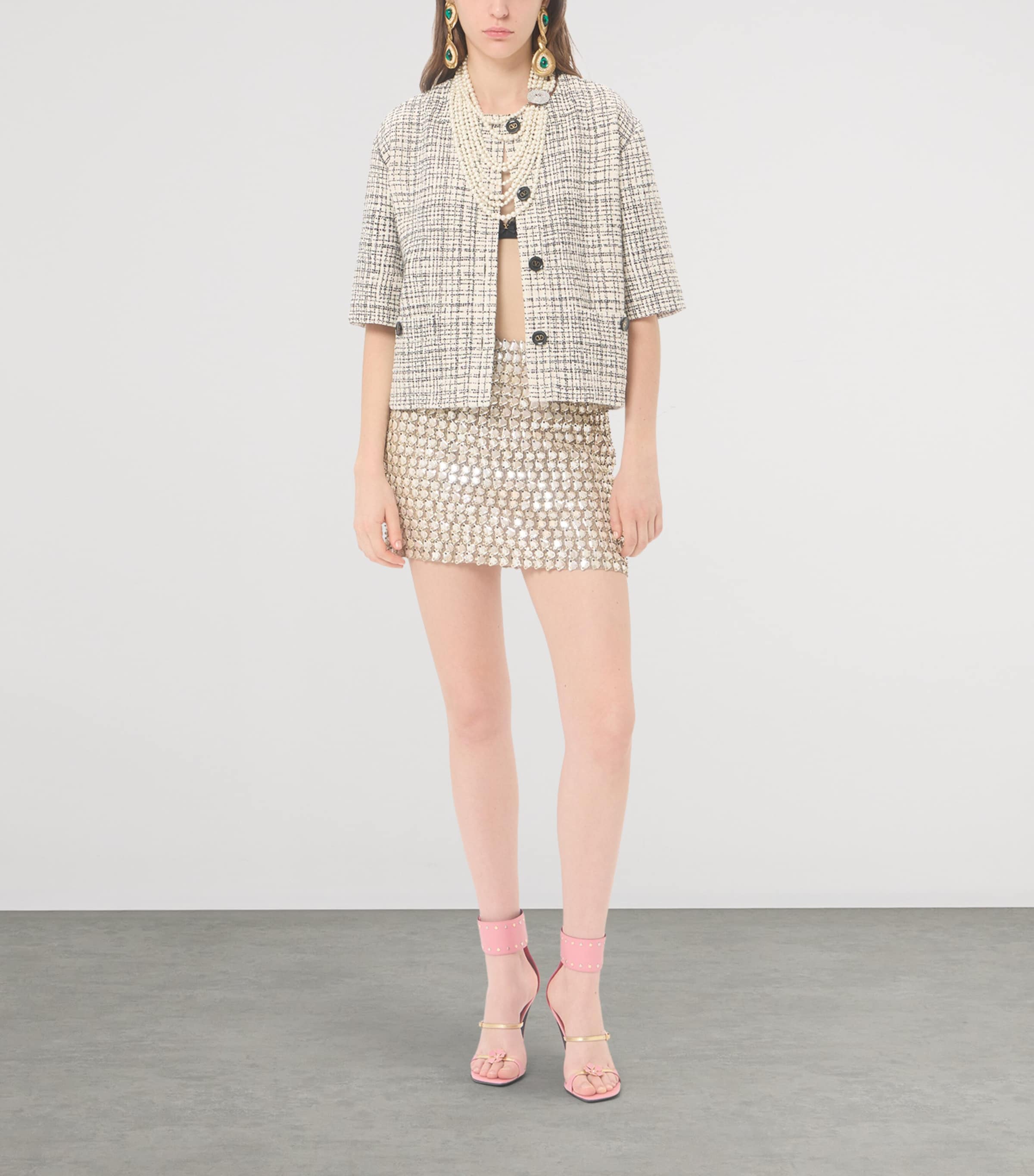 Valentino Womens Embroidered Organza Mini Skirt Image 2