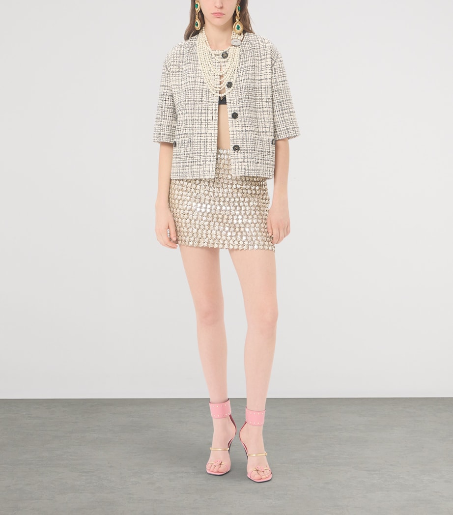 Valentino Womens Embroidered Organza Mini Skirt Image 2