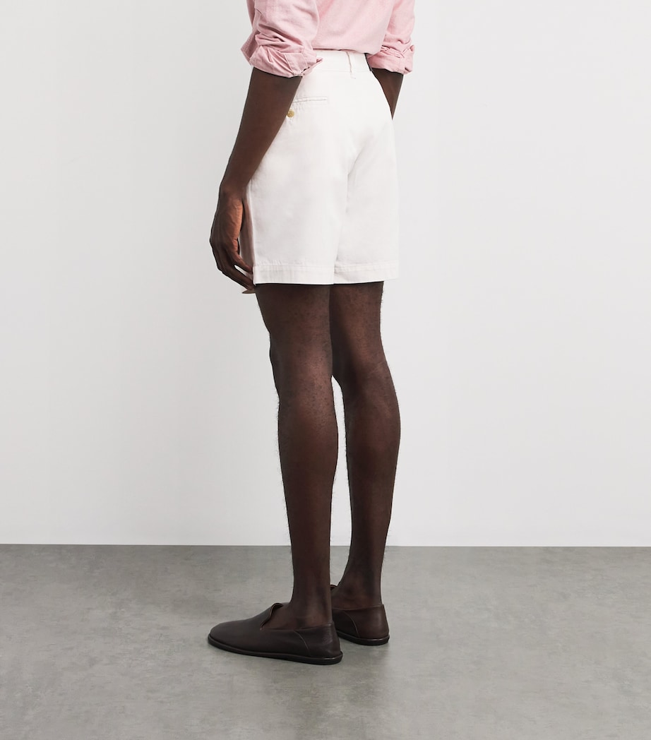 Cotton Pleated Cormac Shorts WHITE Image 4