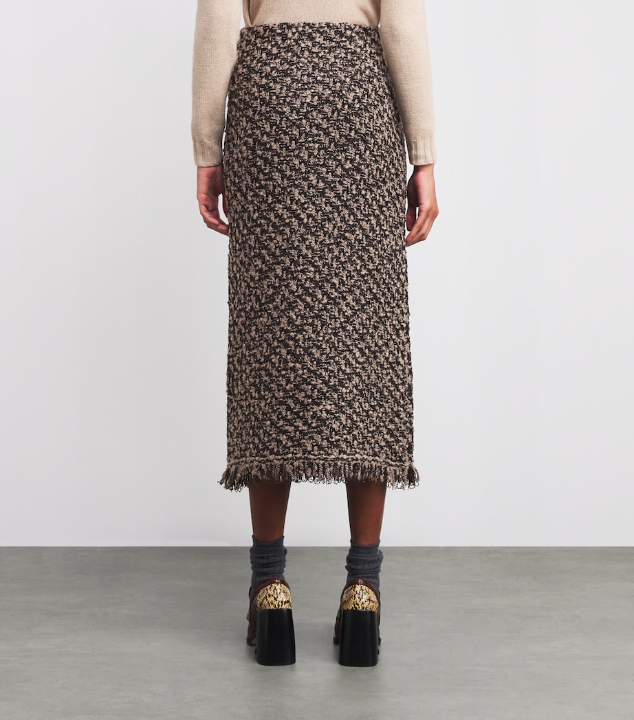 Tweed Sequin Maxi Skirt VR2 FANGO/NERO Image 4