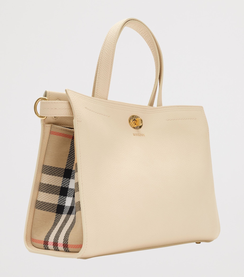 Burberry Small Leather Cotswolds Check Tote Bag Soap Image 4