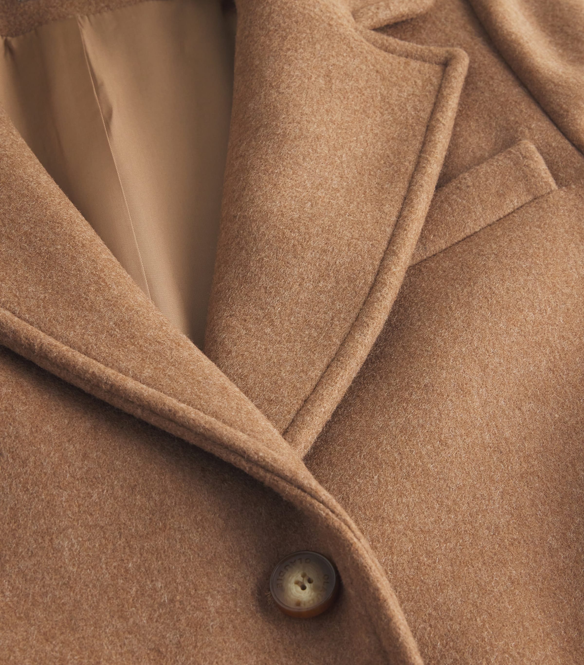 Wool-Blend Longline Coat DARK BEIGE Image 5