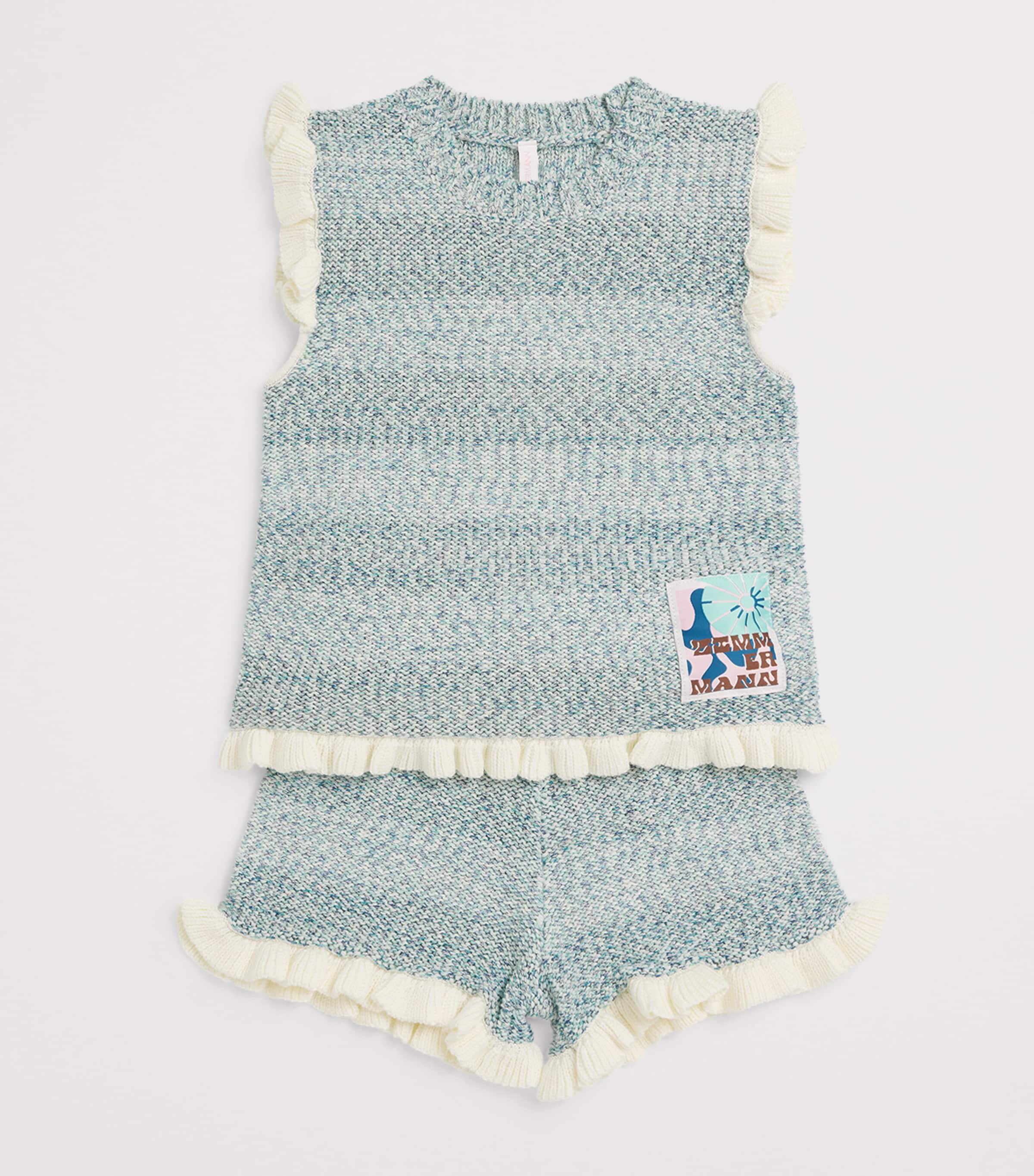 Cotton-Blend Patience Shorts (1-12 Years) AQUA MULTI Image 3