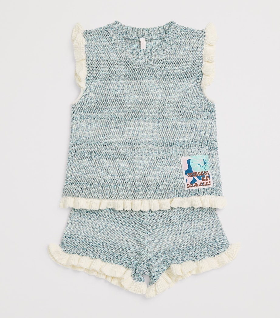 Cotton-Blend Patience Shorts (1-12 Years) AQUA MULTI Image 3