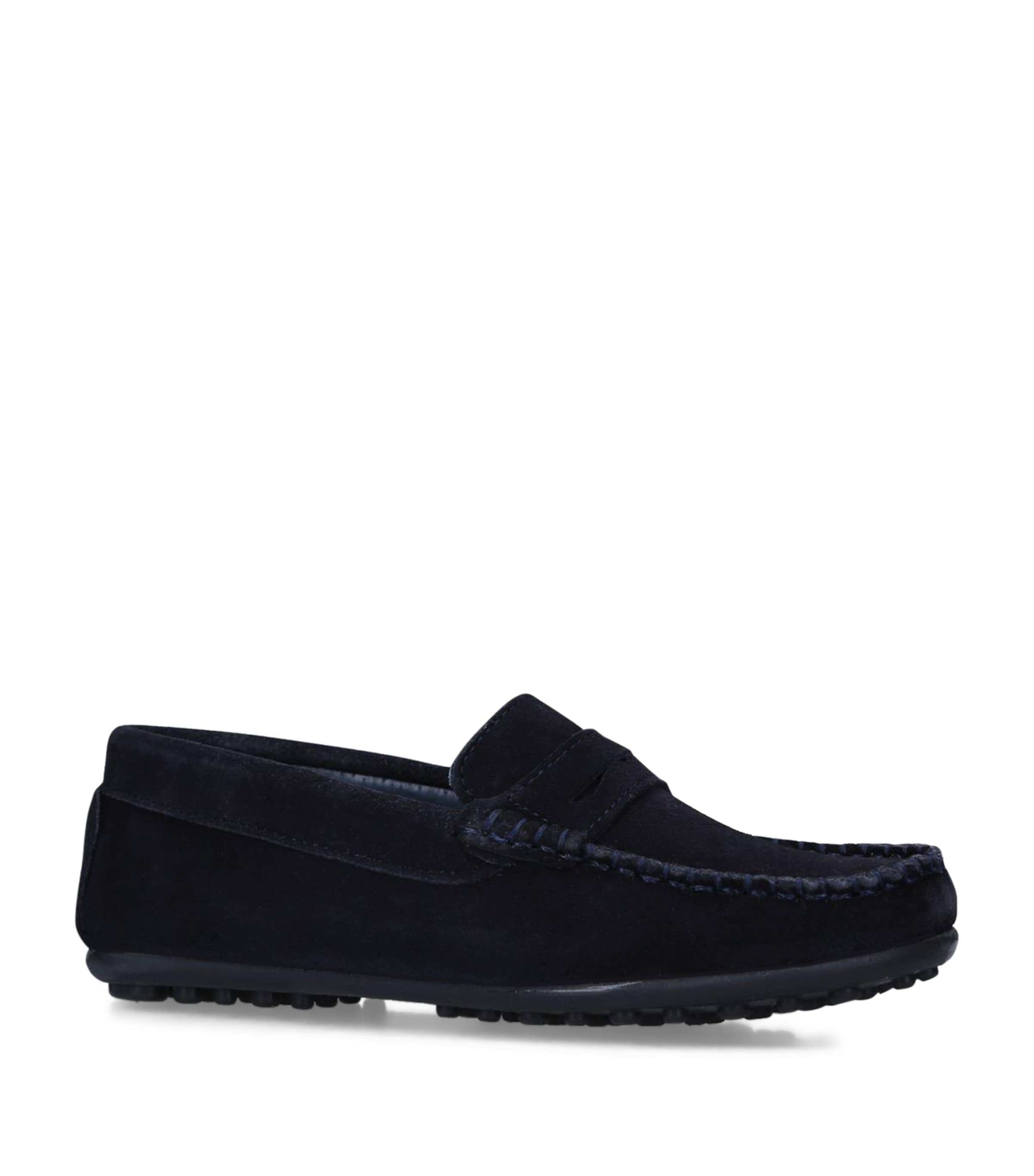 Papouelli Suede Felix Loafers In Blue
