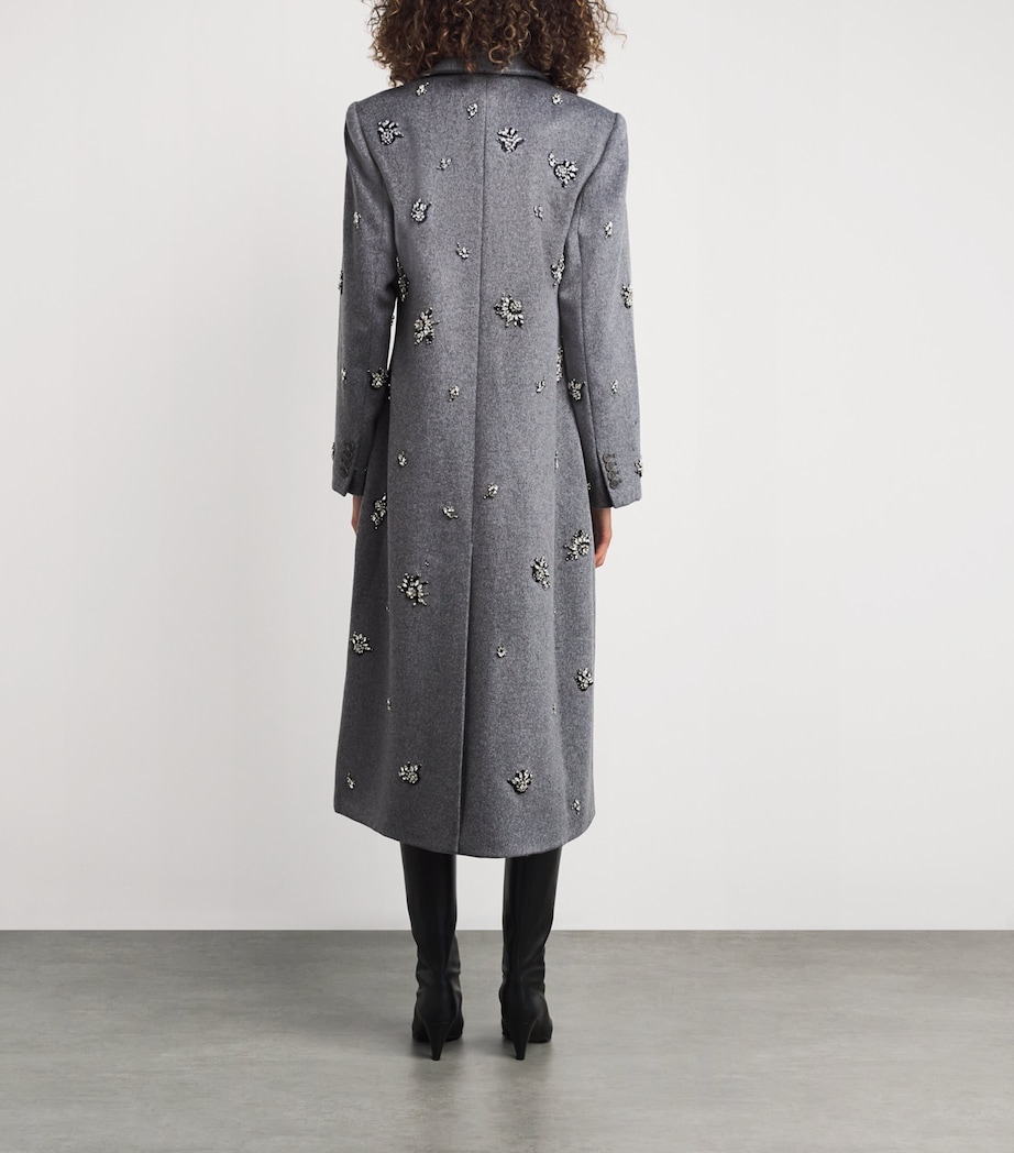 Wool-Blend Embellished Gianni Coat HEATHER GREY Image 4