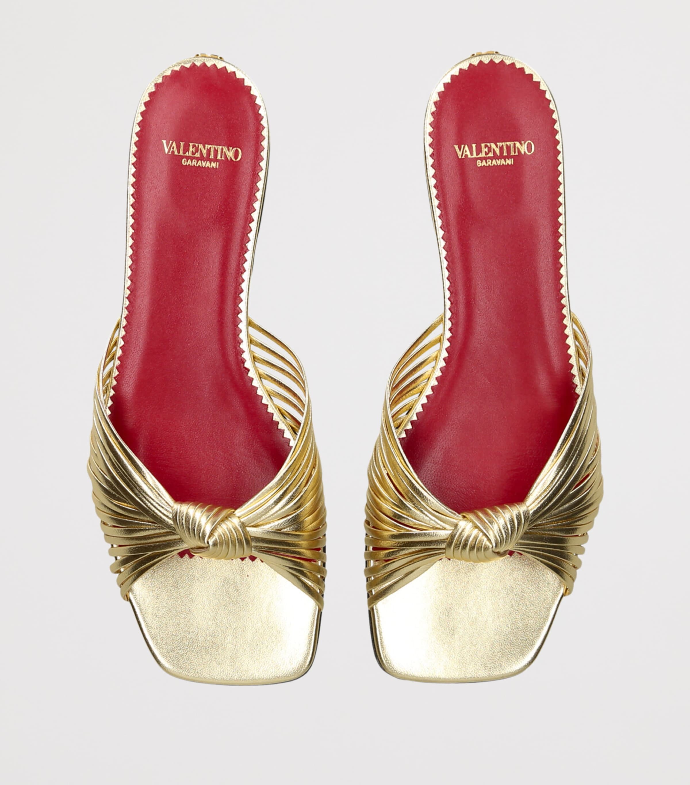 Valentino Garavani Leather Annet Slides Gold Image 4