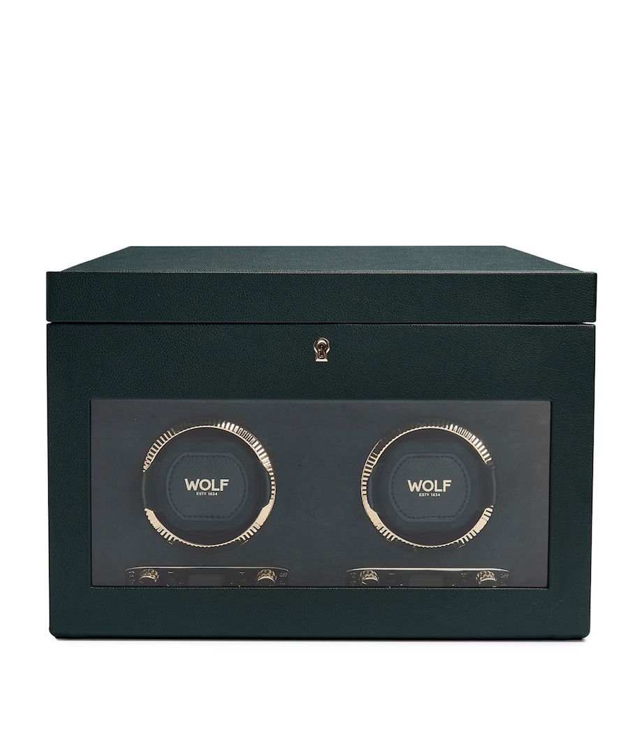 Vegan Leather Double Watch Winder GREEN Image 1