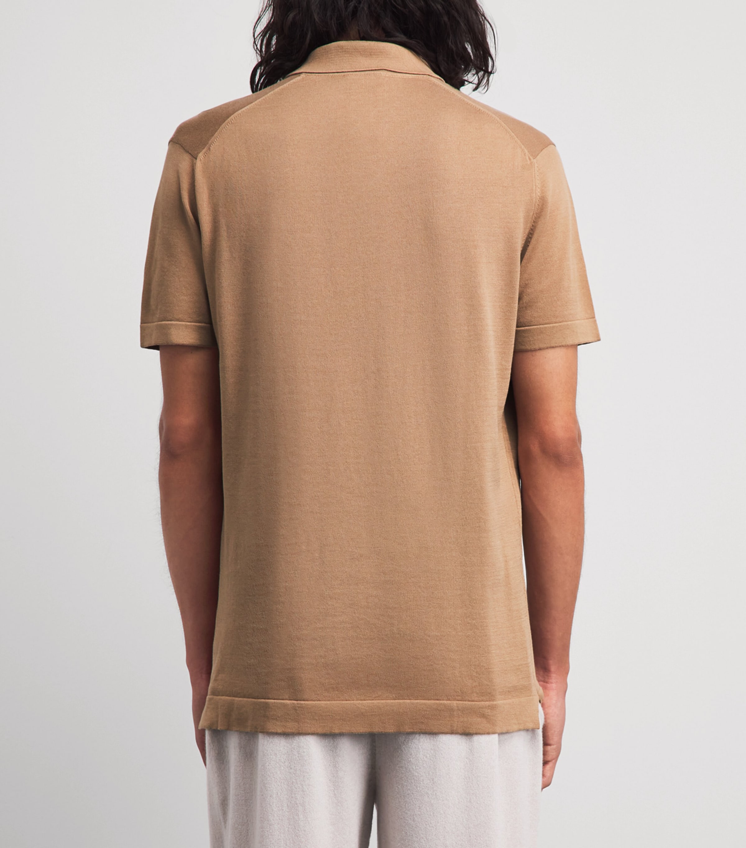 Derek Rose Mens Sea Island Cotton Jacob Polo Shirt Bei Image 5