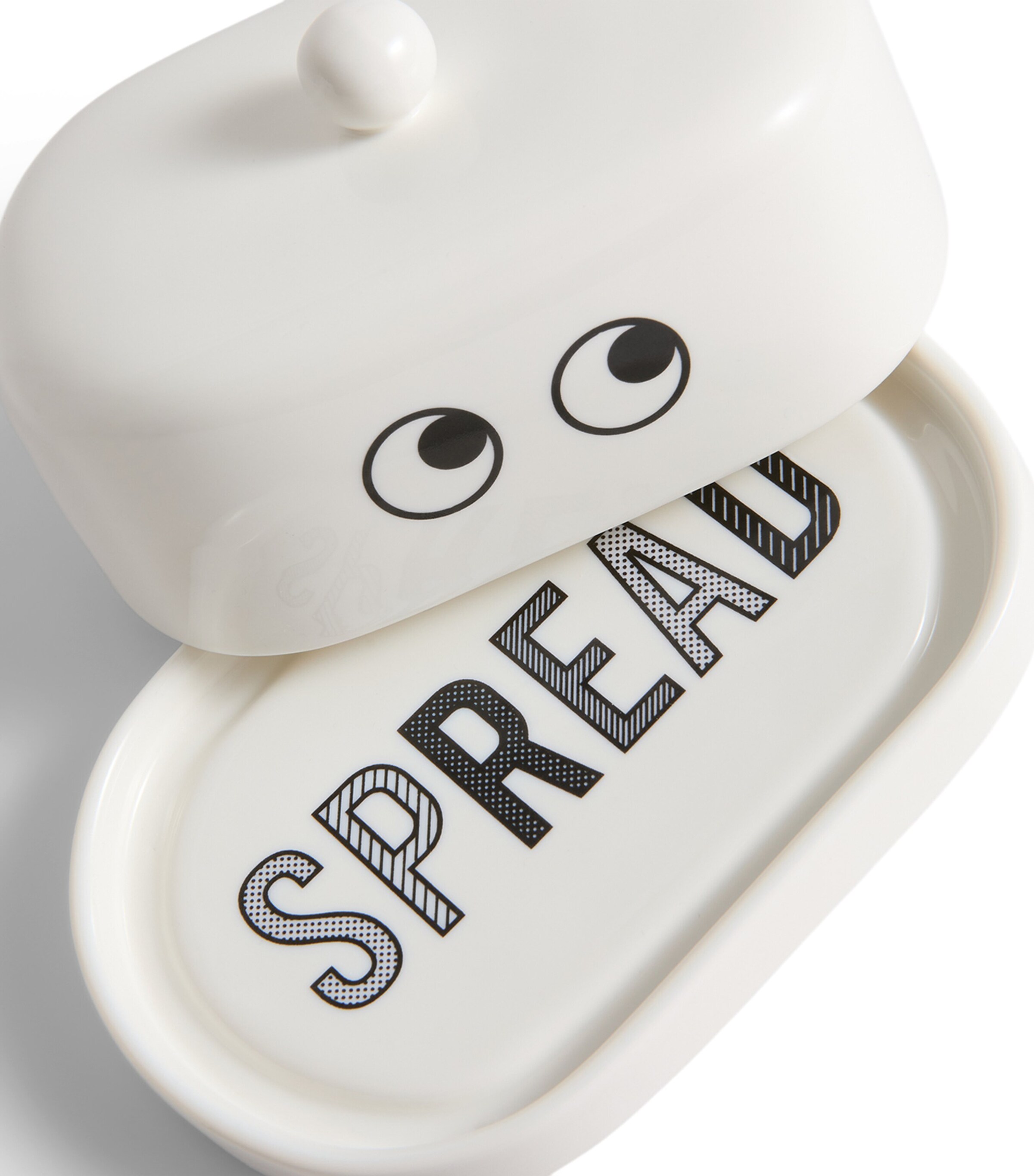 Anya Hindmarch Bone China Butter Dish White Image 4