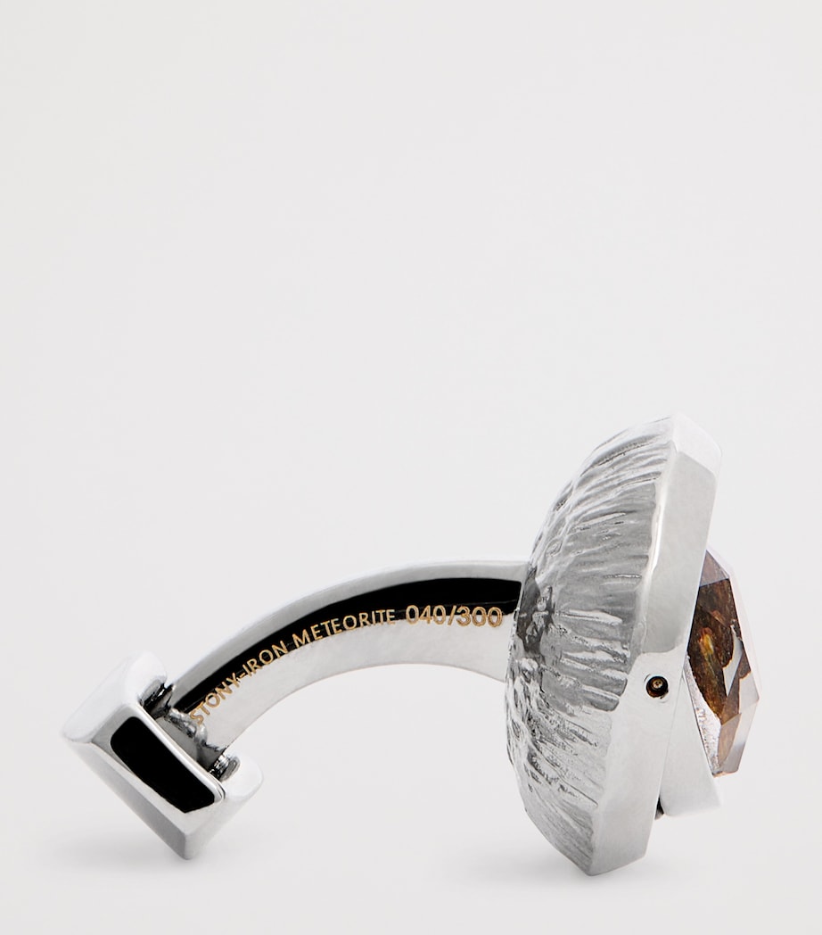 Graffiato Stony-Iron Meteorite Cufflinks BROWN Image 4